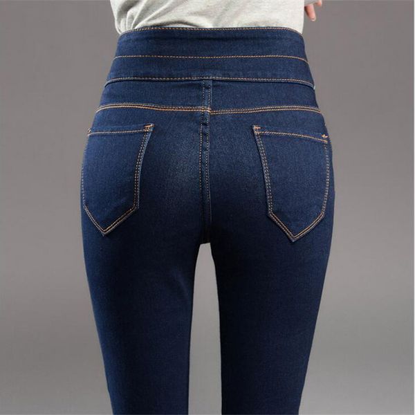 wholesale- 2016 autumn high waist skinny jeans women full length denim pants female jeans plus size tight trousers black jeans for women, Blue
wholesale- 2016 autumn high waist skinny jeans women full length denim pants female jeans plus size tight trousers black jeans for women, Blue