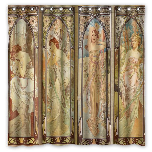 wholesale- custom fashion bath products /waterproof alphonse mucha painting print bathroom curtains/ decor shower curtain 180*180cm
wholesale- custom fashion bath products /waterproof alphonse mucha painting print bathroom curtains/ decor shower curtain 180*180cm