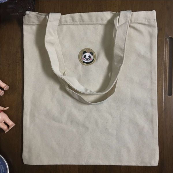 wholesale- handmade cotton canvas eco shoulder bag shopping tote panda sticker tai61317
wholesale- handmade cotton canvas eco shoulder bag shopping tote panda sticker tai61317