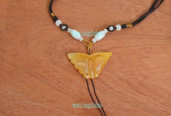 hand-carved beautiful, natural yellow jade butterfly pendant. pendant necklace. beautiful girl's choice., Silver
hand-carved beautiful, natural yellow jade butterfly pendant. pendant necklace. beautiful girl's choice., Silver