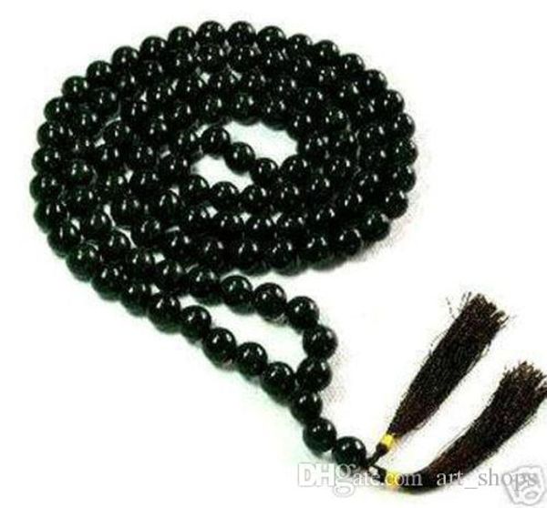 108 tibetan buddhist black rich agate prayer gemstones beads(10mm) necklace, Silver
108 tibetan buddhist black rich agate prayer gemstones beads(10mm) necklace, Silver