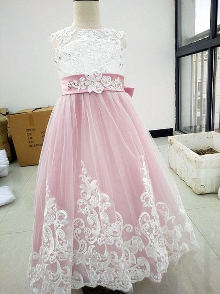 new design a line jewel floor length pink tulle lace flower girls' dresses for wedding wedding party pageant dresses for girls, White;blue
new design a line jewel floor length pink tulle lace flower girls' dresses for wedding wedding party pageant dresses for girls, White;blue