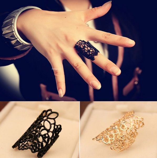 lace pattern rings hollow out flower gold plated /black knuckle rings, Golden;silver
lace pattern rings hollow out flower gold plated /black knuckle rings, Golden;silver