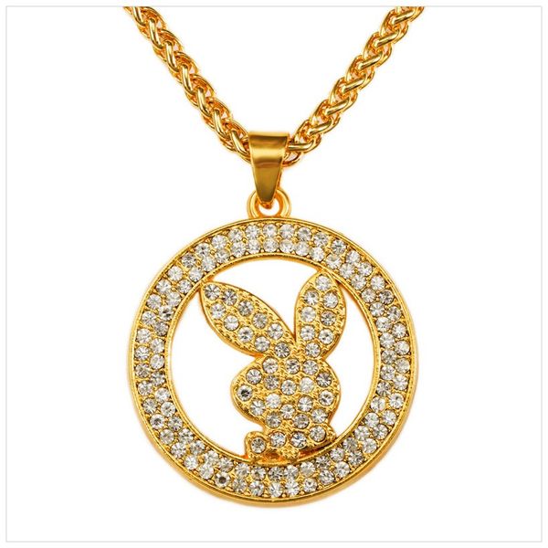new arrival hip hop gold pendant necklace fashion jewelry round shape rabbit pendant with rhinestone for men women gifts, Silver
new arrival hip hop gold pendant necklace fashion jewelry round shape rabbit pendant with rhinestone for men women gifts, Silver
