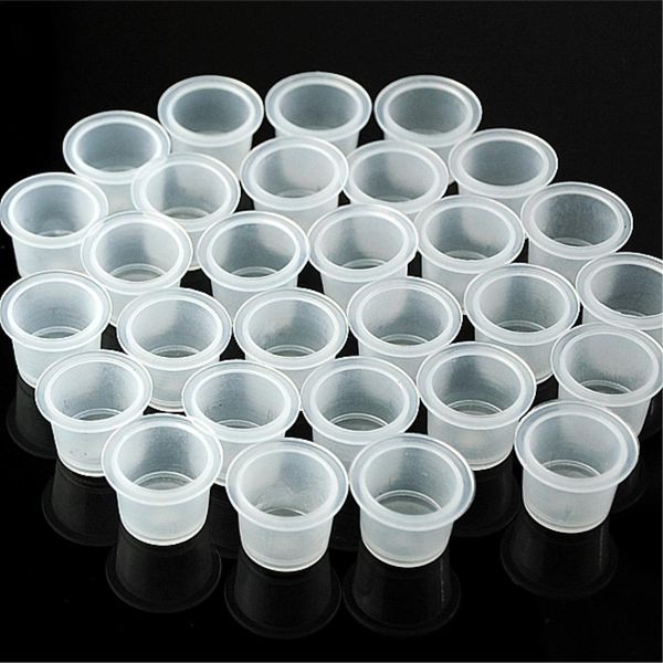 Wholesale- 100pcs/lot tattoo supplies white plastic tattoo ink cups caps holders pots pigment supplies large EN1649