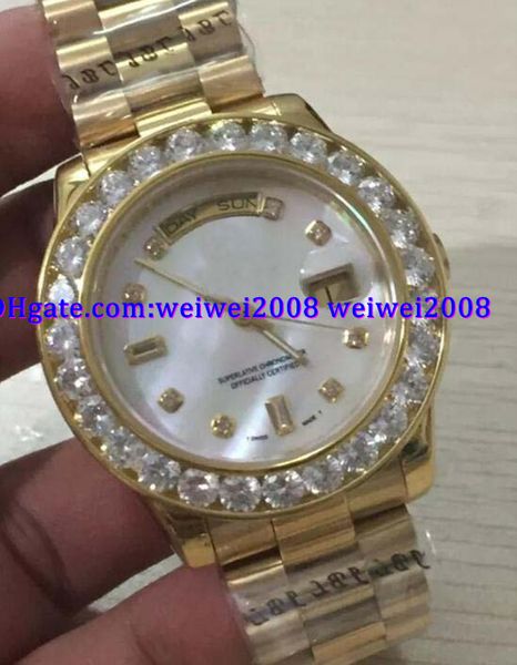 luxury watch box 18k gold pearl white dial 41mm president 18038 bigger diamond bezel mechanical men watches, Slivery;brown
luxury watch box 18k gold pearl white dial 41mm president 18038 bigger diamond bezel mechanical men watches, Slivery;brown