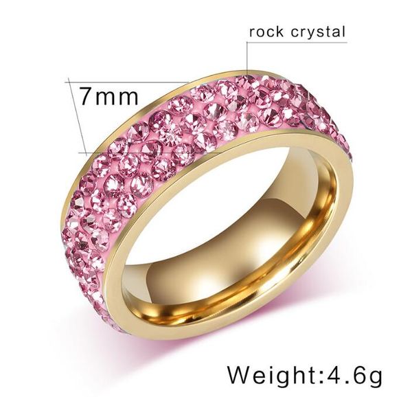 7mm rock crystal around inlay stainless steel ring white pink green blue red stones shambhala jewelry ring, Silver
7mm rock crystal around inlay stainless steel ring white pink green blue red stones shambhala jewelry ring, Silver