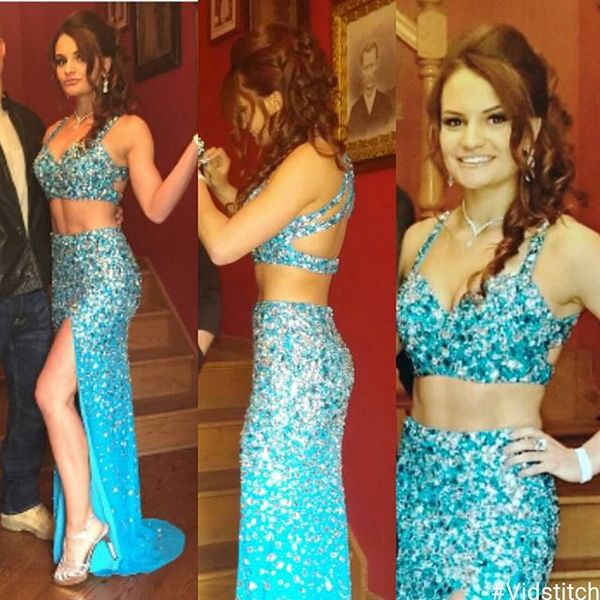 blue two piece mermaid prom dresses sweetheart spaghetti straps crystal beaded tulle split side backless homecoming dresses party dresses, Black
blue two piece mermaid prom dresses sweetheart spaghetti straps crystal beaded tulle split side backless homecoming dresses party dresses, Black