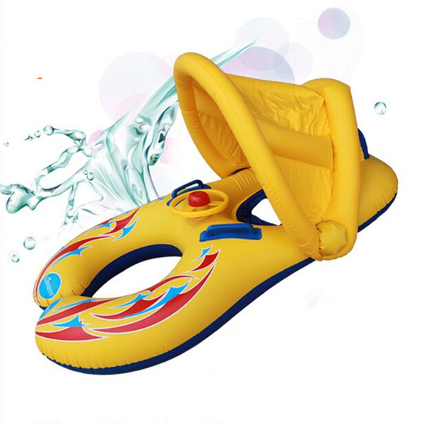 

Надувные детские плавательный шеи кольцо матери и ребенка плавательный круг двойной плавательный кольца зонт поплавок сиденье Piscine