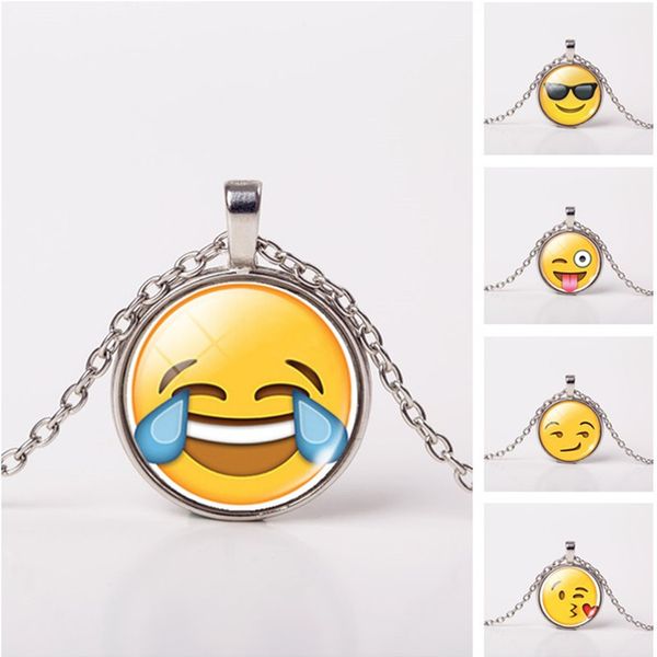 wholesale- 2016 fashion cute emoji jewelry classic glass cabochon silver chain necklace pendants collares for women gift
wholesale- 2016 fashion cute emoji jewelry classic glass cabochon silver chain necklace pendants collares for women gift