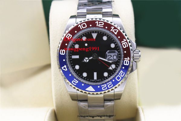 men watches 40 mm stainless steel bracelet red and blue border black dial sapphire glass men's automatic watch watches, Slivery;brown
men watches 40 mm stainless steel bracelet red and blue border black dial sapphire glass men's automatic watch watches, Slivery;brown