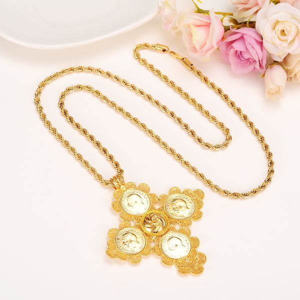 14k solid gold finish rope chain hip hop necklace 5mm thick 30" long big coin cross gemstone pendants ruby cz jewelry the one and only, Black
14k solid gold finish rope chain hip hop necklace 5mm thick 30" long big coin cross gemstone pendants ruby cz jewelry the one and only, Black