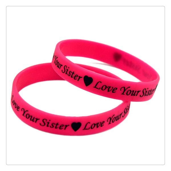 100pcs love your sister silicone bracelet ink filled color size perfect to use in family gift, Black
100pcs love your sister silicone bracelet ink filled color size perfect to use in family gift, Black