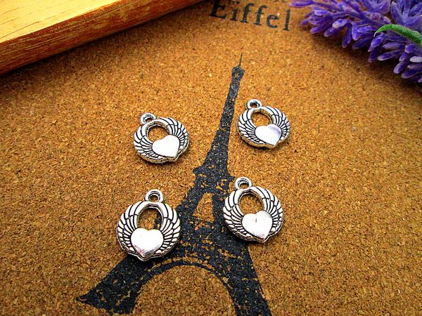 60pcs-small winged heart charms, antique tibetan silver small winged heart charms pendants 15x15mm, Bronze;silver
60pcs-small winged heart charms, antique tibetan silver small winged heart charms pendants 15x15mm, Bronze;silver