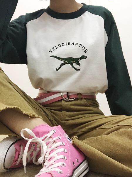 оптовая продажа-velociraptor longsleeve динозавр вышитые harajuku корейский ulzzang каваи старинные ретро tumblr, Black
оптовая продажа-velociraptor longsleeve динозавр вышитые harajuku корейский ulzzang каваи старинные ретро tumblr, Black