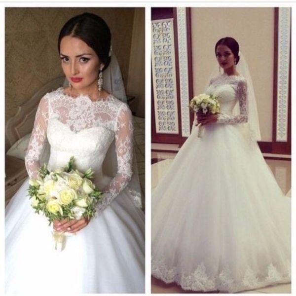 new arrival vestido de noiva high neck winter a line sheer long sleeves lace wedding dress 2017 vintage bridal gown hign neck, White
new arrival vestido de noiva high neck winter a line sheer long sleeves lace wedding dress 2017 vintage bridal gown hign neck, White