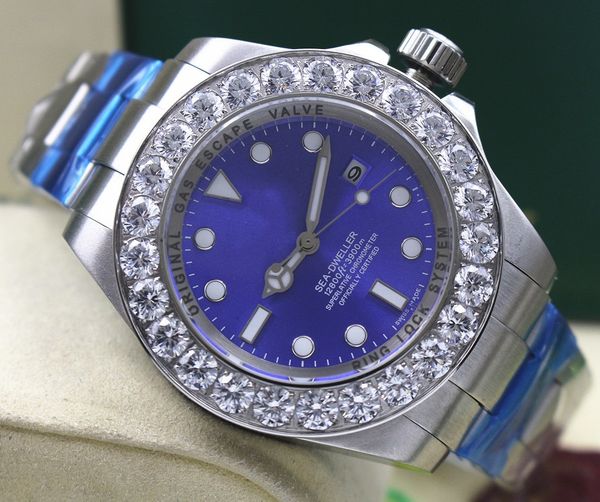 new sea-dweller 116660 blue dial stainless steel automatic machinery mens watch big diamond bezel luminous men's sport wrist watches, Slivery;brown
new sea-dweller 116660 blue dial stainless steel automatic machinery mens watch big diamond bezel luminous men's sport wrist watches, Slivery;brown
