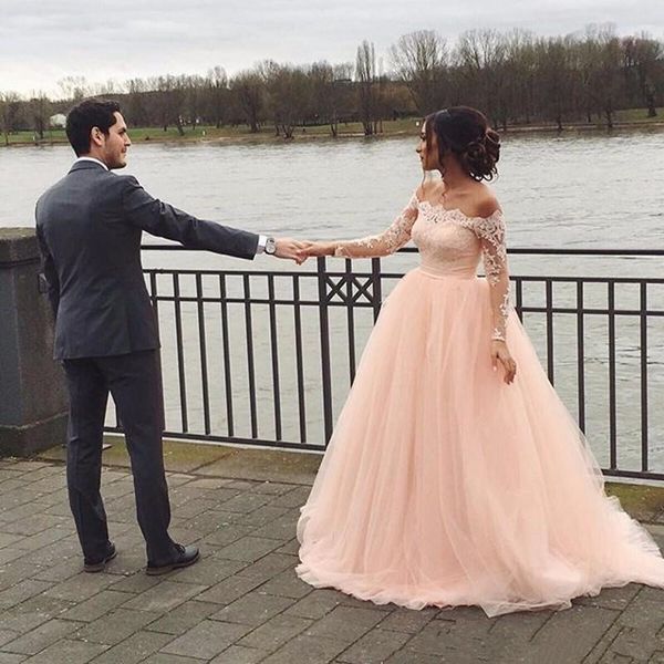 2019 new pink princess wedding dresses lace tulle ball gown sweep train off-the-shoulder long sleeve bridal gowns vestidos de novia w1200, White
2019 new pink princess wedding dresses lace tulle ball gown sweep train off-the-shoulder long sleeve bridal gowns vestidos de novia w1200, White