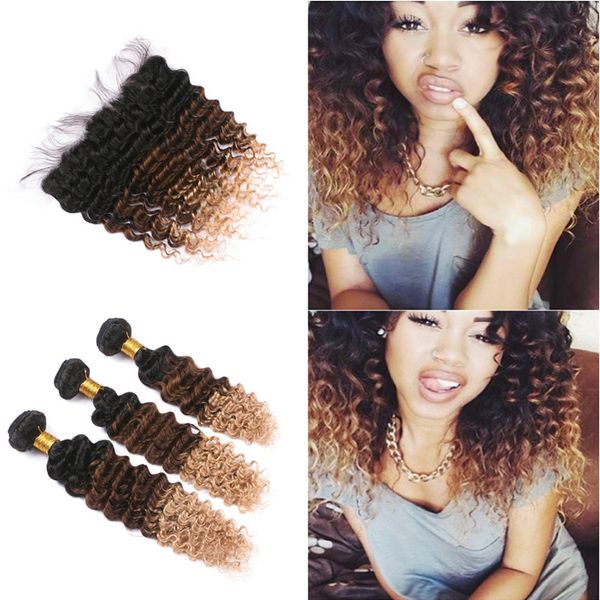 honey blonde deep wave hair extensions #1b/4/27 3 tone ombre hair bundles with ear to ear lace frontal 4pcs/lot, Black
honey blonde deep wave hair extensions #1b/4/27 3 tone ombre hair bundles with ear to ear lace frontal 4pcs/lot, Black