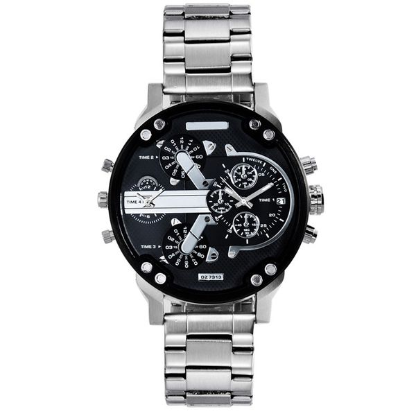 fashion brand 7313 men's big case stainless steel band quartz wrist watch watches, Slivery;brown
fashion brand 7313 men's big case stainless steel band quartz wrist watch watches, Slivery;brown