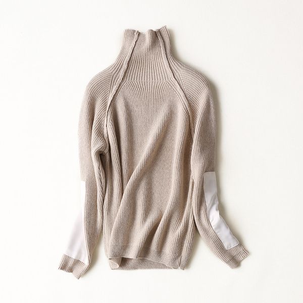 wholesale- mink cashmere women's fashion pullover sweater coat turtleneck patchwork sleeve one&over size, White;black
wholesale- mink cashmere women's fashion pullover sweater coat turtleneck patchwork sleeve one&over size, White;black