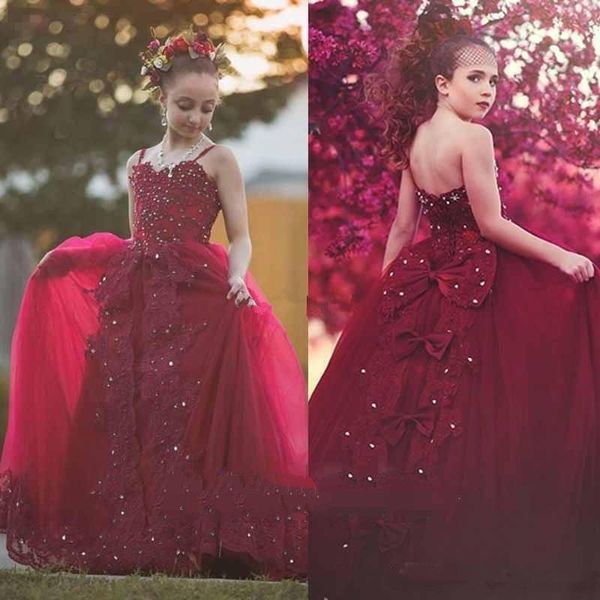 vintage burgundy flower girls dresses with bow crystal applique lace girl pageant dress princess girl dress for wedding custom made, White;blue
vintage burgundy flower girls dresses with bow crystal applique lace girl pageant dress princess girl dress for wedding custom made, White;blue