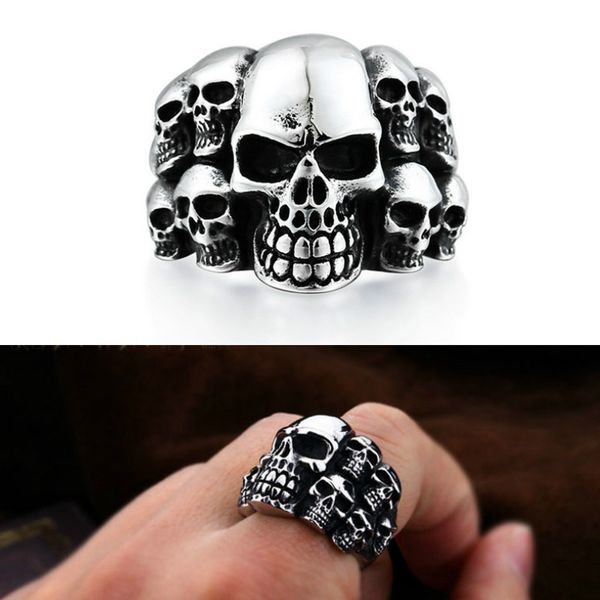 fshion hip hop jewelry steel soldier punk biker men titanium stainless steel ring multi rock lots skull rings, Silver
fshion hip hop jewelry steel soldier punk biker men titanium stainless steel ring multi rock lots skull rings, Silver