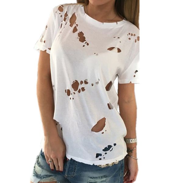 wholesale- 2016 summer holes t shirt women fashion black white cotton short sleeve ripped shirts casual loose t-shirt xs-l
wholesale- 2016 summer holes t shirt women fashion black white cotton short sleeve ripped shirts casual loose t-shirt xs-l