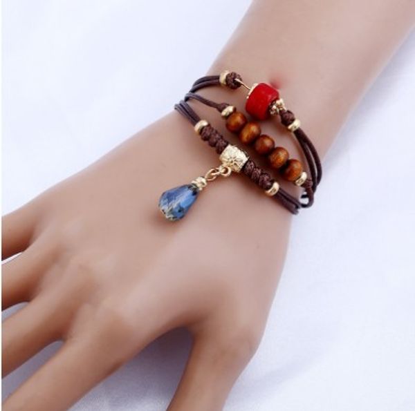 vintage woven bracelets wax crystal pendant wooden beads wrap bracelets fashion gifts for girls wrap bracelets, Golden;silver
vintage woven bracelets wax crystal pendant wooden beads wrap bracelets fashion gifts for girls wrap bracelets, Golden;silver