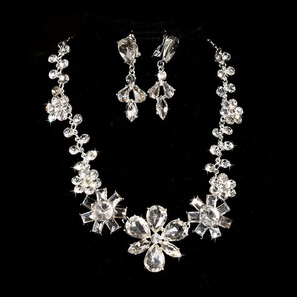 bridal crystal necklace earrings jewelry sets two-piece outfit bride wedding dress accessories wholesale women earrings & necklace set, Silver
bridal crystal necklace earrings jewelry sets two-piece outfit bride wedding dress accessories wholesale women earrings & necklace set, Silver