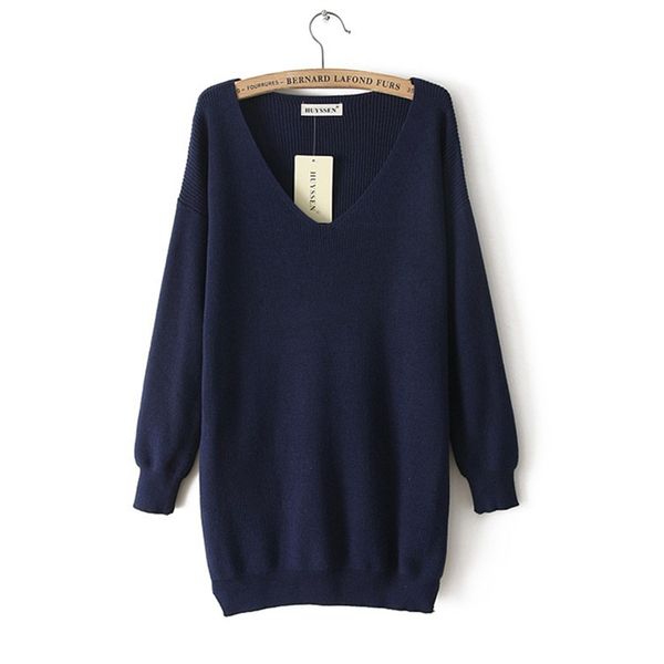 wholesale-2016 new fashion casual women's sweater large size loose v-neck knitted pullovers female knitwear sweater dress wy485, White;black
wholesale-2016 new fashion casual women's sweater large size loose v-neck knitted pullovers female knitwear sweater dress wy485, White;black