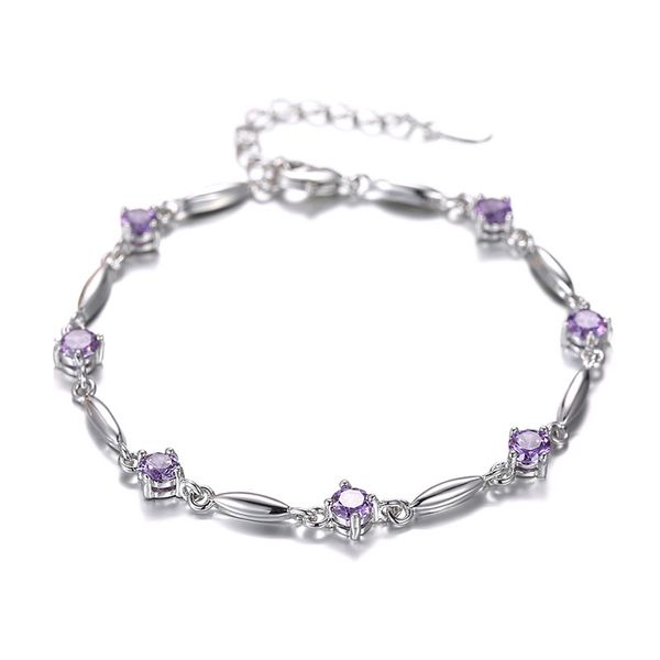 wholesale-er pure 925 silver braslet purple stone cz tennis bracelet amethyst braclet for women pulcera feminina sb026, White
wholesale-er pure 925 silver braslet purple stone cz tennis bracelet amethyst braclet for women pulcera feminina sb026, White