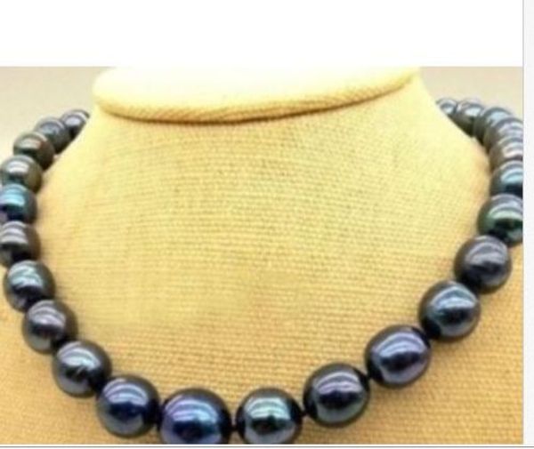 stunning10-11mm tahitian round black red green pearl necklace 18", Silver 
stunning10-11mm tahitian round black red green pearl necklace 18", Silver