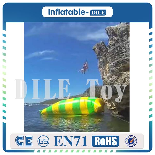 Pump12x2m 0.9mm Pvc Tarpaulin Inflatable Water Jumping Pillow / Inflatable Water Catapult Blob For Sale