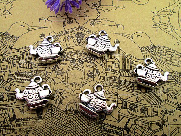 60pcs- tea pot charms , antique tibetan silver teapot charms with little tea cup charms pendants 15mm x 13mm, Bronze;silver
60pcs- tea pot charms , antique tibetan silver teapot charms with little tea cup charms pendants 15mm x 13mm, Bronze;silver