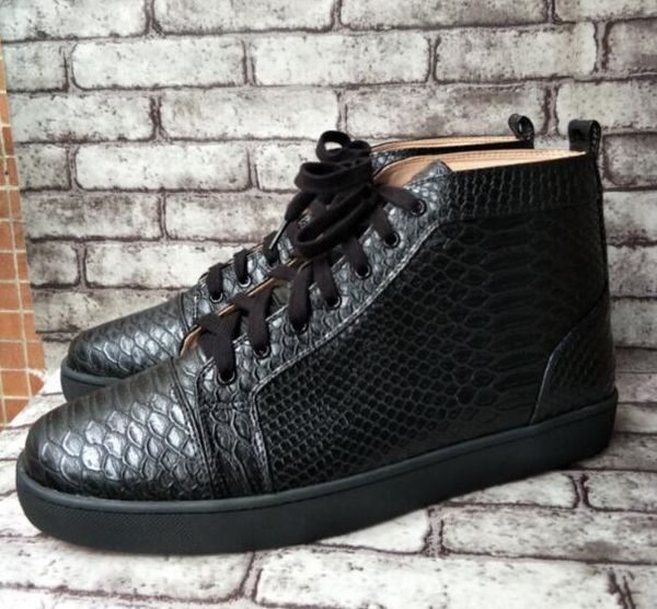 men high-end custom genuine leather black casual shoes punk design high serpentine red bottom sneakers size 36-47 wholesa
men high-end custom genuine leather black casual shoes punk design high serpentine red bottom sneakers size 36-47 wholesa