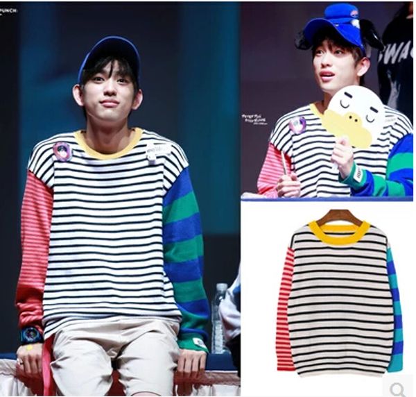 wholesale-2015 autumn got7 just right junior jr cute striped long sleeve o-neck hoodies sale, Black
wholesale-2015 autumn got7 just right junior jr cute striped long sleeve o-neck hoodies sale, Black