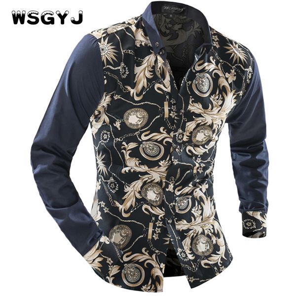 wholesale- wsgyj brand 2017 fashion male shirt long-sleeves wild print color classic models mens dress shirts slim men shirt, White;black
wholesale- wsgyj brand 2017 fashion male shirt long-sleeves wild print color classic models mens dress shirts slim men shirt, White;black