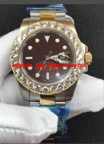 luxury wristwatch two tone 40mm steel mens 116613 bigger diamond automatic movement men's watch new arrival, Slivery;brown
luxury wristwatch two tone 40mm steel mens 116613 bigger diamond automatic movement men's watch new arrival, Slivery;brown