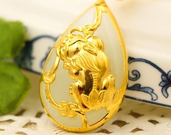 gold inlaid jade white water droplets (talisman) in the second paragraph of the mythical wild animal necklace pendant, Silver
gold inlaid jade white water droplets (talisman) in the second paragraph of the mythical wild animal necklace pendant, Silver