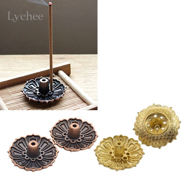 

wholesale- lychee 2 pieces lotus flowers pattern incense burner stick holder incense base plug home decoration