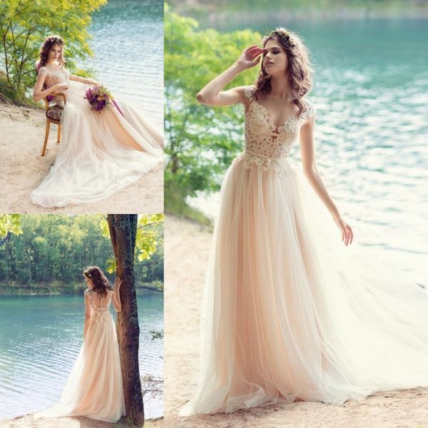 papilio 2019 beach wedding dresses tulle long lace appliqued sheer jewel neckline plus size bridal gowns, White
papilio 2019 beach wedding dresses tulle long lace appliqued sheer jewel neckline plus size bridal gowns, White