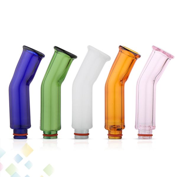 

Colorful Glass Drip Tips 510 Newest Glass Drip Tip Wide Bore MouthPiece Fit RDA RBA Atomizers E Cigarette DHL Free