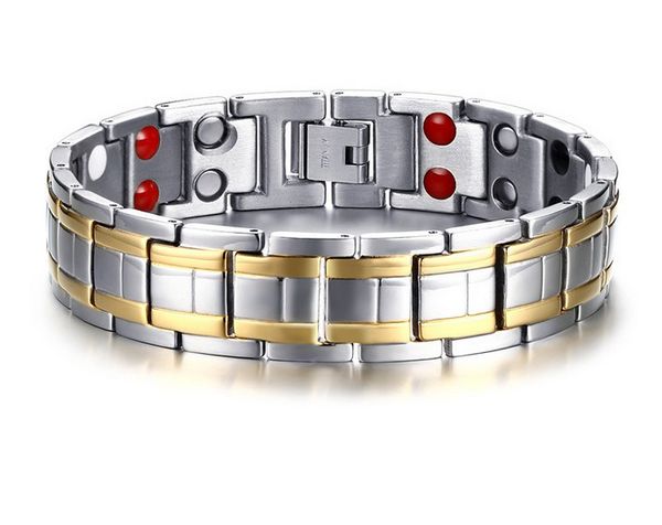 Fashion 21.5cm Energy Magnetic Health Bracelet Men 4 Element Health Style Plated Gold Bracelets For Men Titanium Steel Bracelet B817S
Fashion 21.5cm Energy Magnetic Health Bracelet Men 4 Element Health Style Plated Gold Bracelets For Men Titanium Steel Bracelet B817S