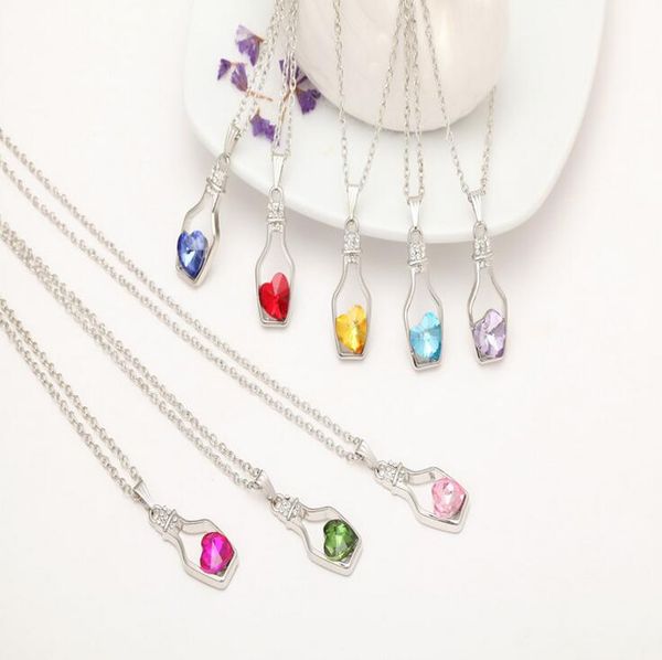 women 's wish bottle. love drift bottle clavicle chain alloy crystal necklace wfn051 (with chain) mix order 20 pieces a lot, Silver
women 's wish bottle. love drift bottle clavicle chain alloy crystal necklace wfn051 (with chain) mix order 20 pieces a lot, Silver