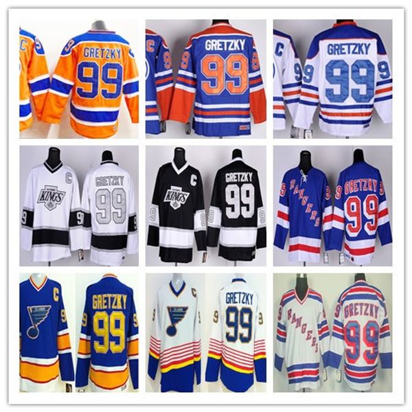 Edmonton #99 Wayne Gretzky Hockey Jersey CCM St. Louis Blues Los Angeles Kings New York Rangers Vintage Blue Orange White Black
Edmonton #99 Wayne Gretzky Hockey Jersey CCM St. Louis Blues Los Angeles Kings New York Rangers Vintage Blue Orange White Black