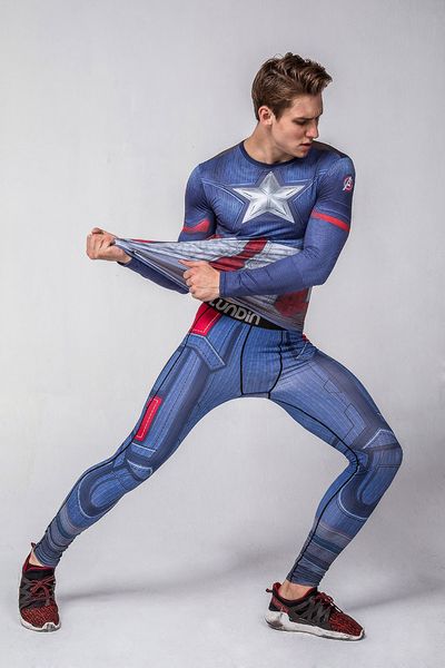 men gym clothing sport suit captain america digital printing long sleeved t-shirt fitness suit sport clothes sweat quick drying sets, White;black
men gym clothing sport suit captain america digital printing long sleeved t-shirt fitness suit sport clothes sweat quick drying sets, White;black