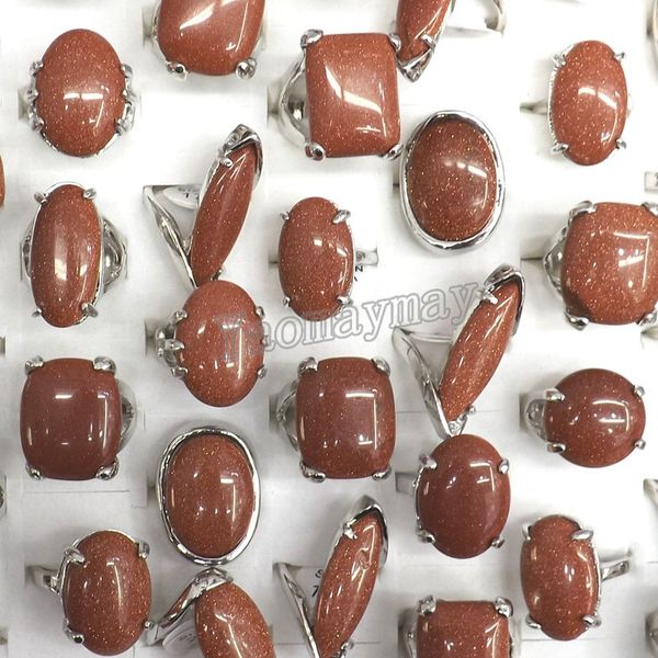 wholesale 50pcs/lot classic silver tone semi-precious stone rings setted with big natural goldstone for men, Golden;silver
wholesale 50pcs/lot classic silver tone semi-precious stone rings setted with big natural goldstone for men, Golden;silver