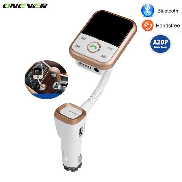 

Оптовая-A2DP Bluetooth автомобильный комплект MP3-плеер громкой связи беспроводной FM-передатчик Радио адаптер с ЖК-пульт дистанционного управления для смартфона 1 шт.
