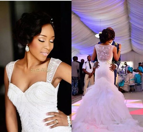 modest mermaid bridal gown organza see through wedding dresses chapel train ruffles bridal gowns custom made tiered skirts, White
modest mermaid bridal gown organza see through wedding dresses chapel train ruffles bridal gowns custom made tiered skirts, White